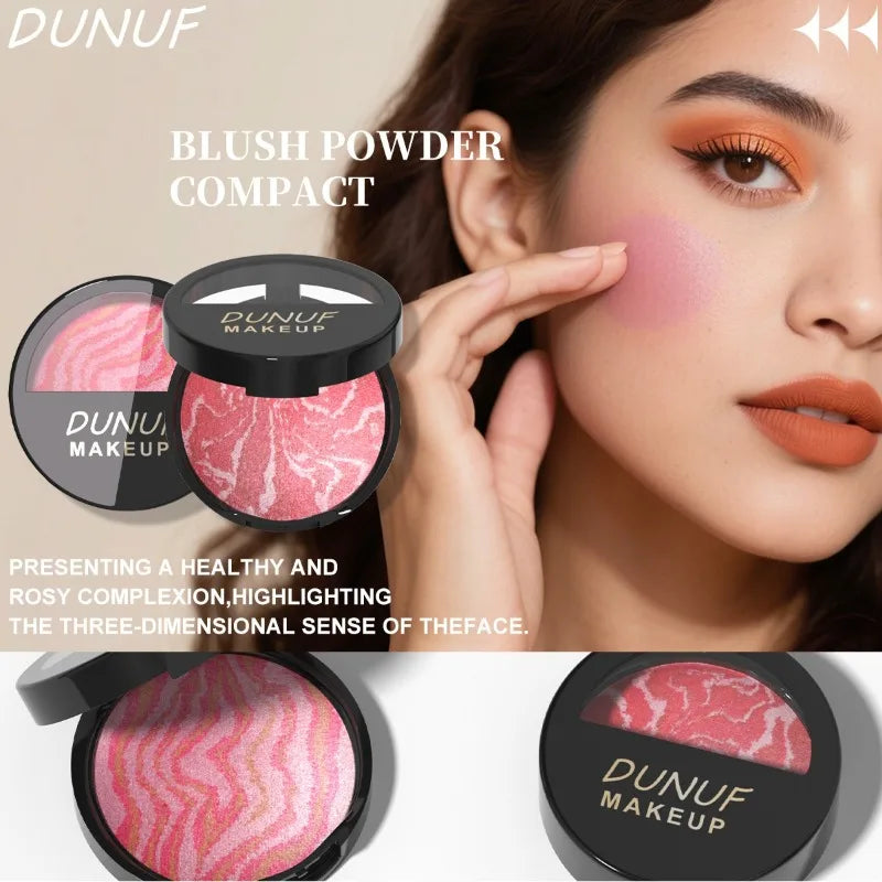 3 Color Natural Blush Bake Powder Palette Matte Blush Lightweight Breathable Makeup Contouring Cheek Redness Correcting Powder
