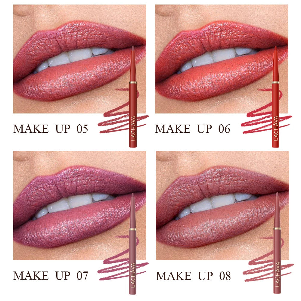 Long-lasting Waterproof Matte Nude Lip Liner - High Pigmentation, Retractable, Smooth Application, Natural Look
