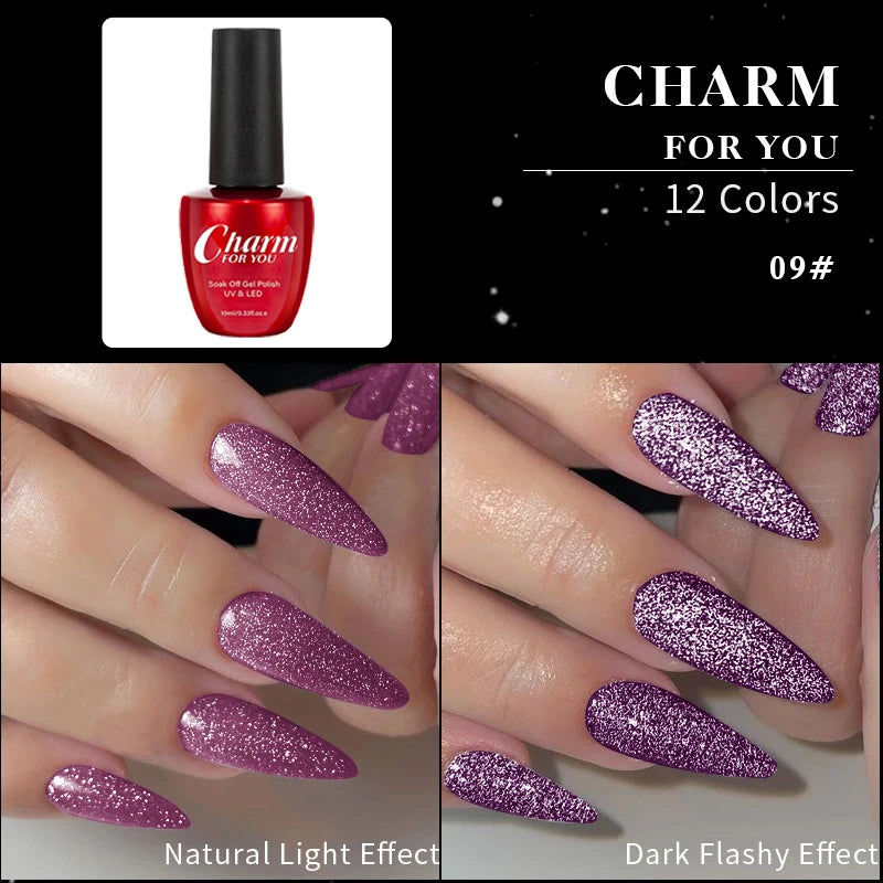 10ml Glitter Thermal Gel Nail Polish 3 Layers Temperature Changing Semi Permanant Soak Off UV LED Nail Art Gel Varnish DIY Gel
