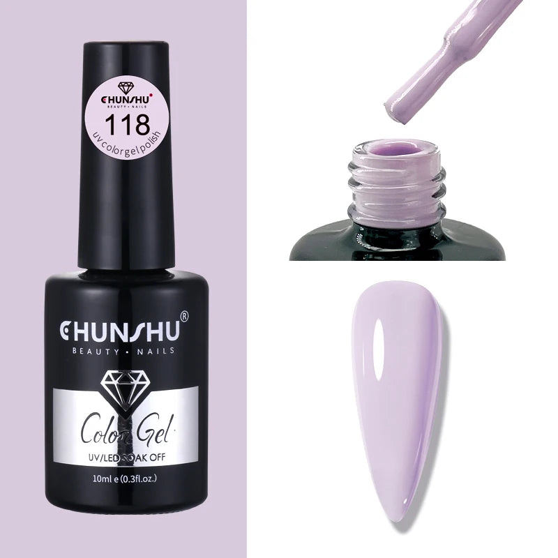 CHUNSHU 10ml Gel Nail Polish Soak Off Semi-Permanent Varnish Professional Salon UV LED Nails Art Gel No Smell All Seasons Colors