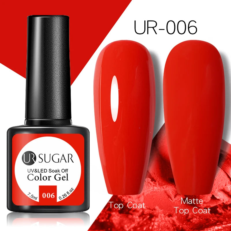 UR SUGAR 7.5ml Rose Glitter Solid Color Gel Nail Polish Jelly Nude Pink Semi Permanent DIY Nail Art UV LED Soak Off Gel