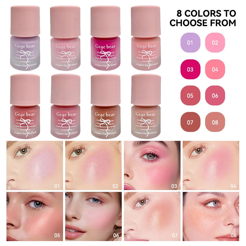 Gege Bear Oxygen Lightweight Blush - 11.5ml, Hydrating & Fine Texture, Dewy Finish, Pink Tone, Beginner-friendly, Matte Mist