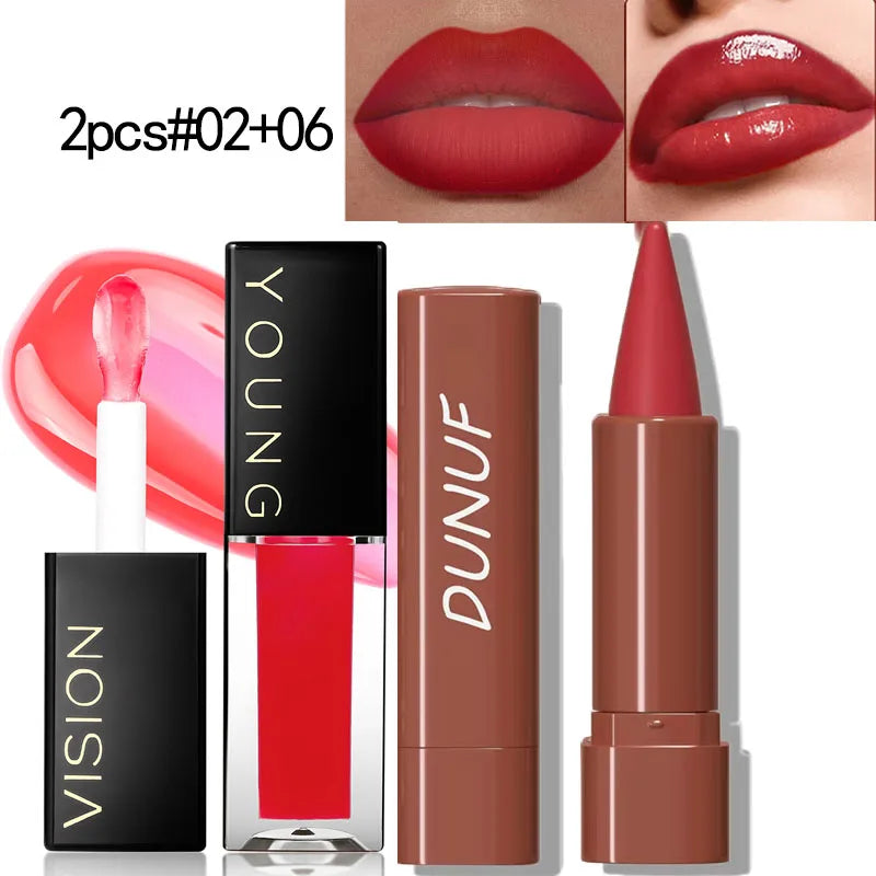 Gradient Lip Liner Pen with Matte Velvet Finish Smooth Application Lipstick for Defined and Elegant Lips