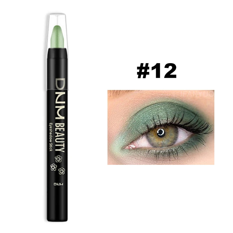 16 Colors Pearlescent Eyeshadow Sticks High Pigmented Eyeshadow Pencil Glitter Waterproof Long-Lasting Eye Makeup Non-Smudged