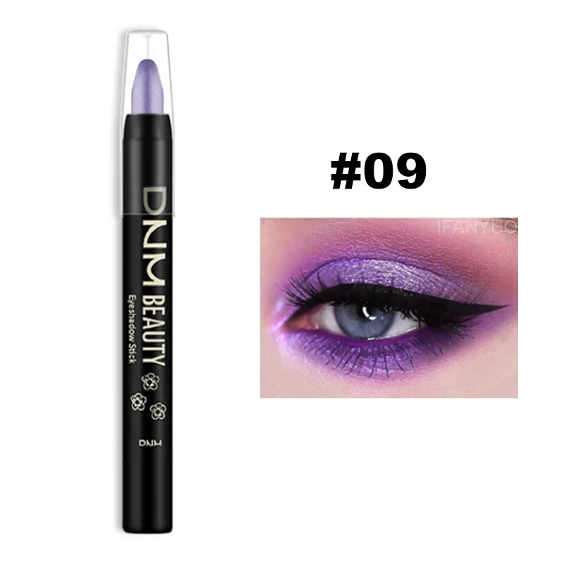 16 Colors Pearlescent Eyeshadow Sticks High Pigmented Eyeshadow Pencil Glitter Waterproof Long-Lasting Eye Makeup Non-Smudged