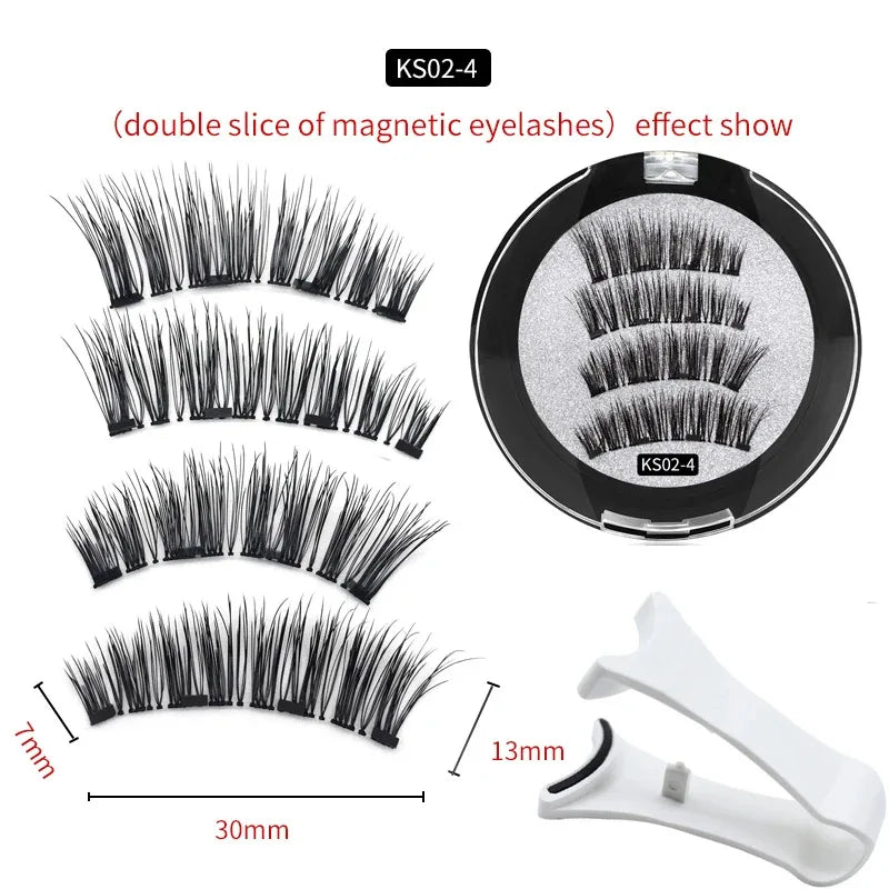 HP 4 Magnetic False Eyelashes, Magnet Eyelashes with Supernatural Entire Strip, Ultra Soft Simulation, Zero Glue Reusable