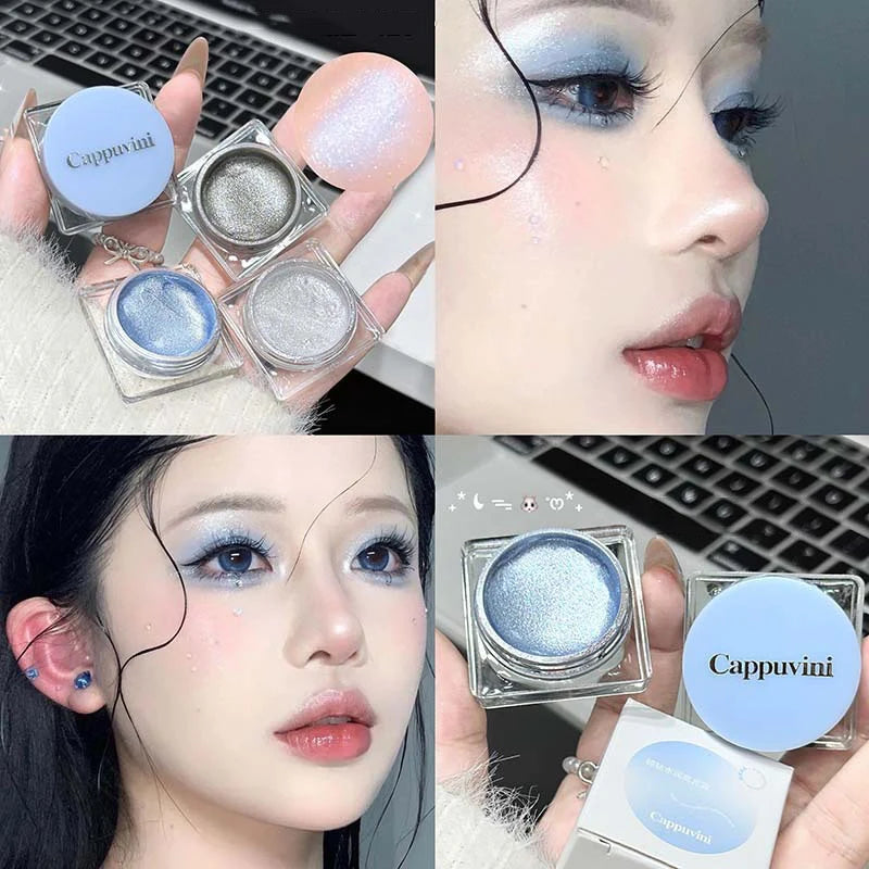 Pearl Gloss Highlighter Paste Makeup Wet Shine Diamond Glitter Eyeshadow Cream Monochrome Crystal Clear Sparkling Highlight Gel