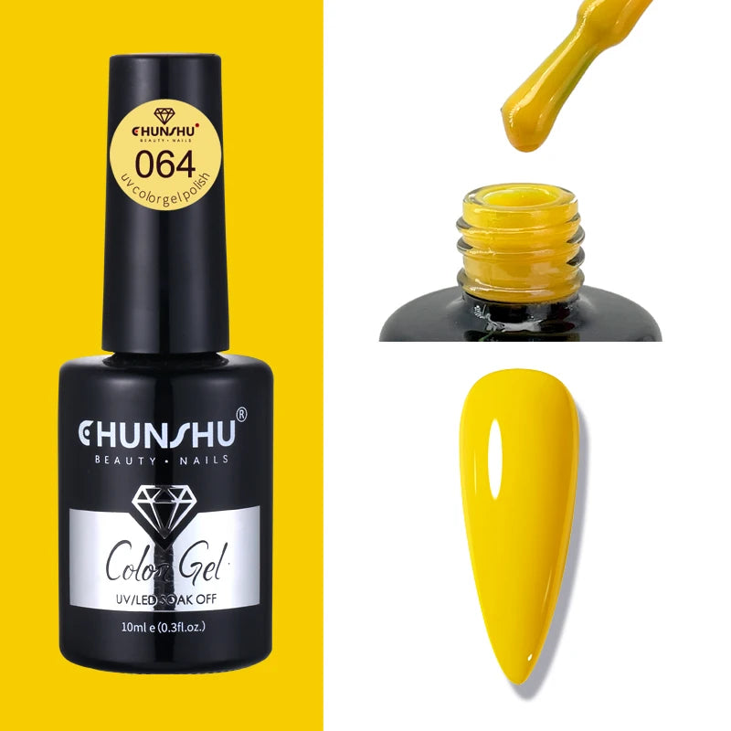 CHUNSHU 10ml Gel Nail Polish Soak Off Semi-Permanent Varnish Professional Salon UV LED Nails Art Gel No Smell All Seasons Colors