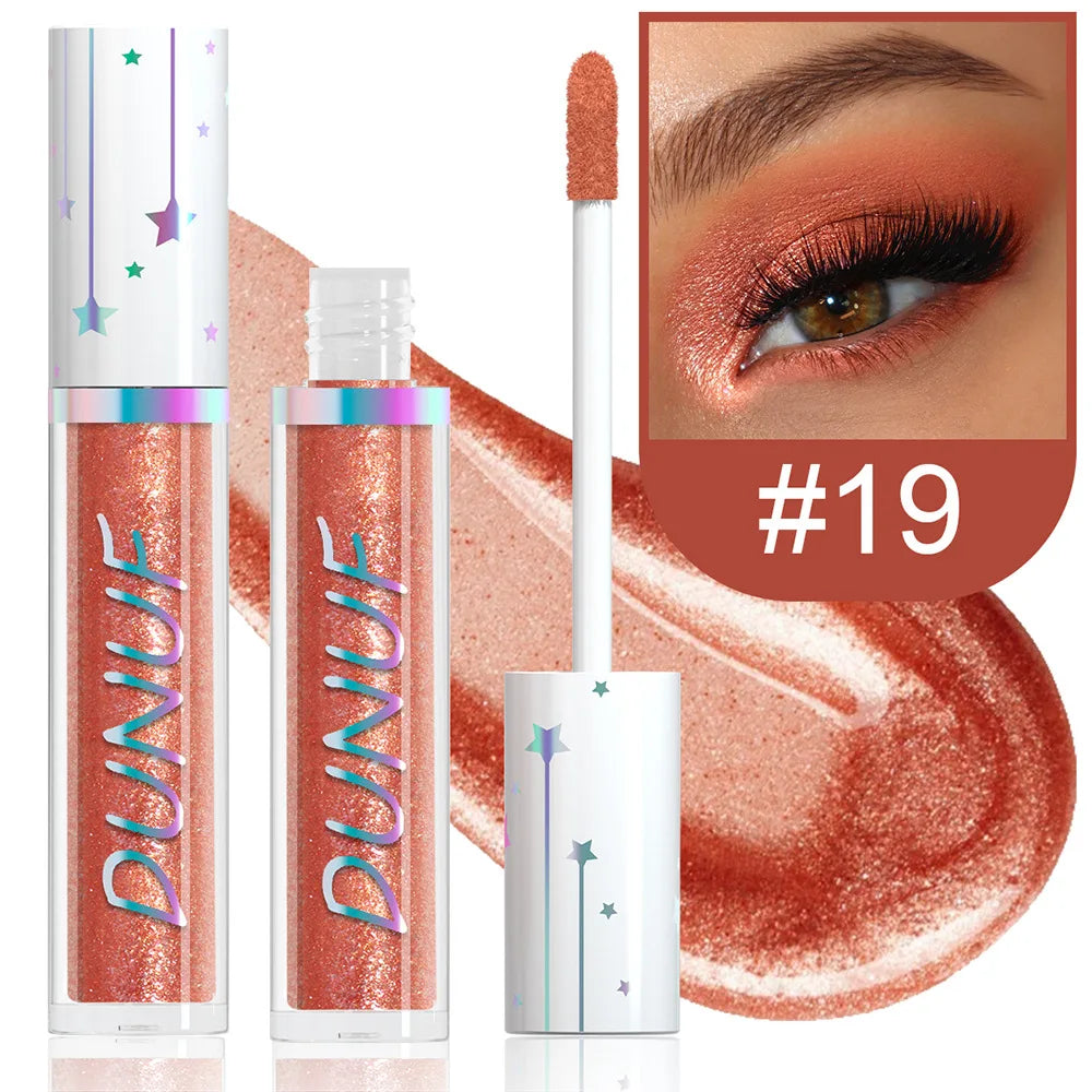 Metallic Liquid Eyeshadow Stick Brown Green Black High Gloss Pearlescent Glitter Eye Shadow Waterproof Stage Makeup Pigment