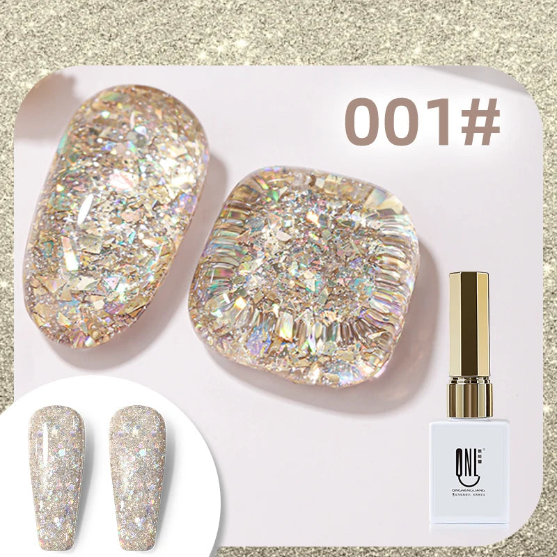 15ml Super Reflective Flash Disco Nail Gel Polish Relective Glitter Semi Permanent Nail Art Varnish For Manicures