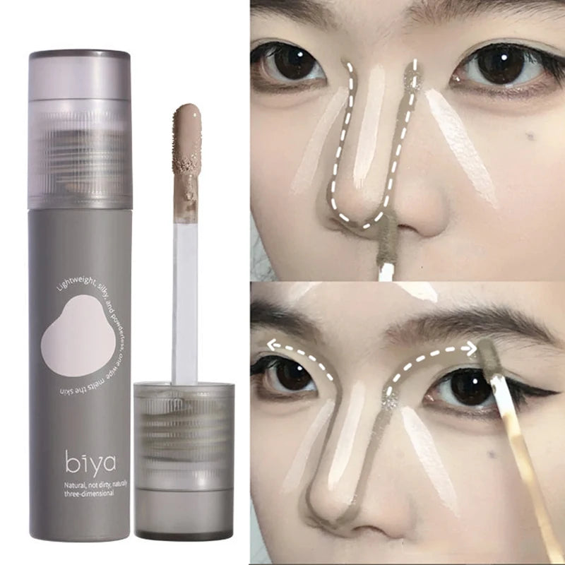 Face Brighten Contouring Liquid Concealer Makeup Waterproof Nose Shadow Contour Lasting Natural Bronzer Highlighter Cosmetics