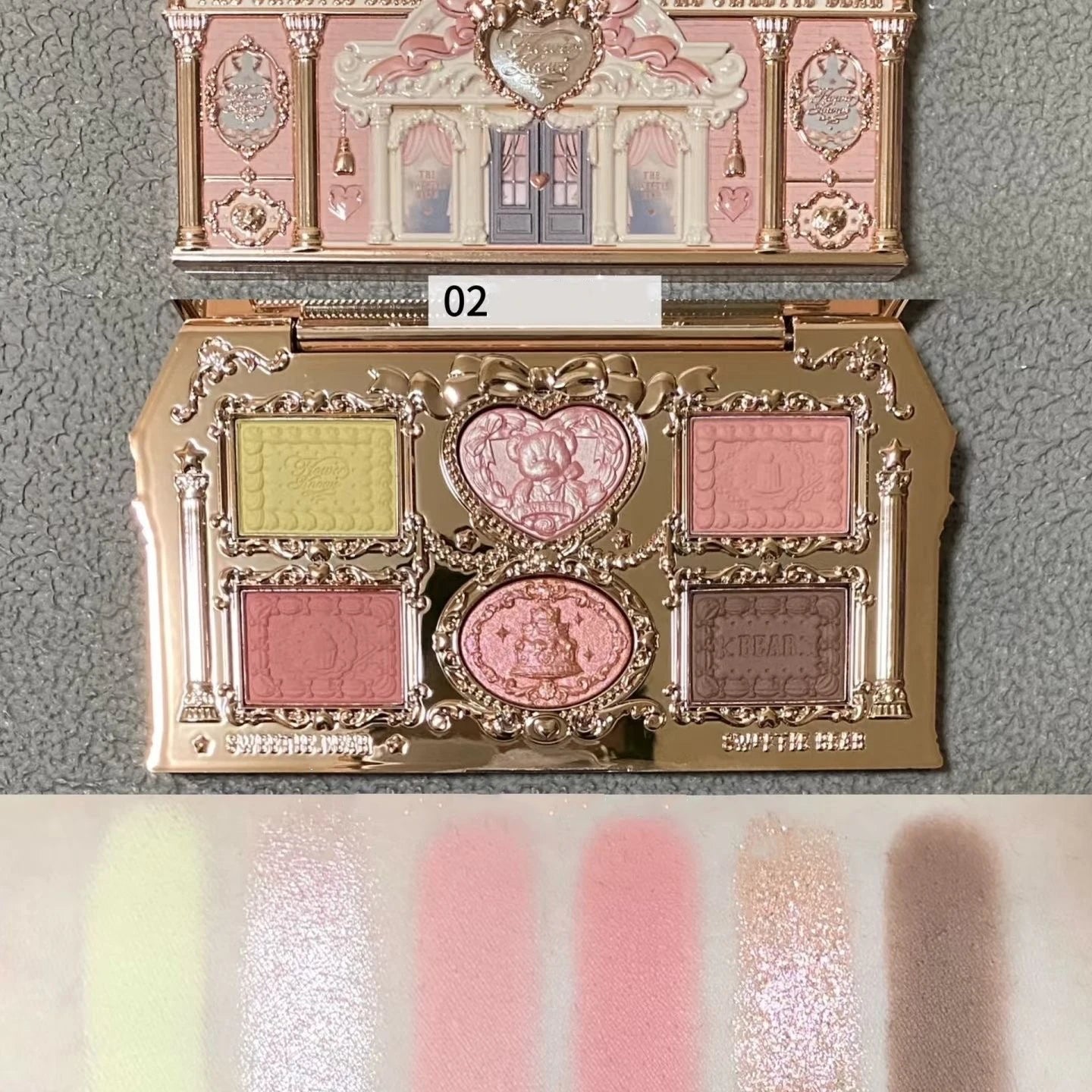 Flowerknows Strawberry Cupid Collection Facial Complexion Palette Blush Eyeshadow Highlighter Flower Know Face Bronzer Palette
