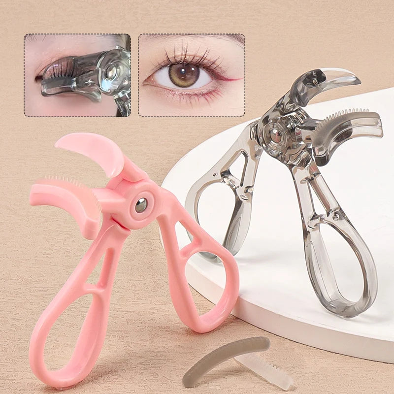 Professional Wide-angle Eyelash Curler Frameless Curling Comb Tooth Lash Curler with Refill Pad Long-lasting Shaping Lash Tools