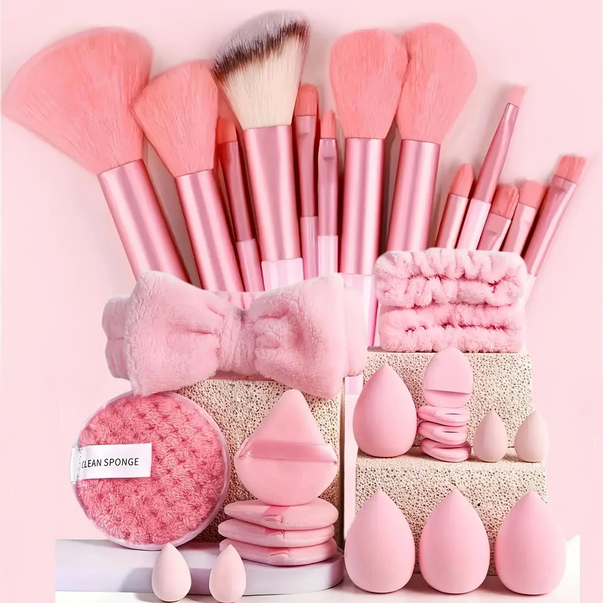 33Pcs Makeup kit Complete Makeup Brush Set Big set includes Soft Brushes Beauty Blender Birthday Christmas New Year gift