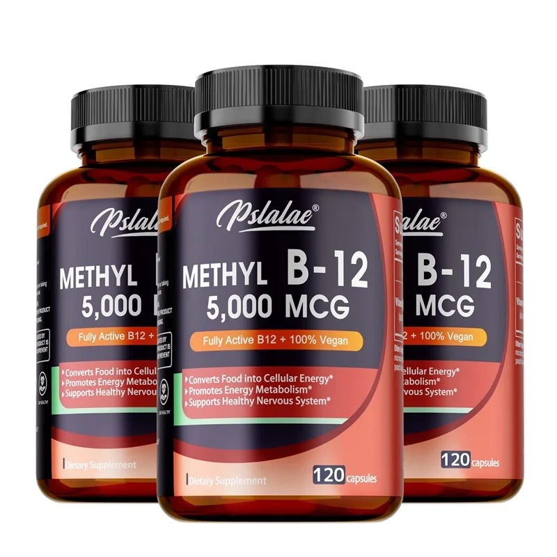 Vitamin B12 - 5000 MCG Supplement -Benefits Brain & Heart Function, Supports Memory, Learning, Helps Boost Natural Energy