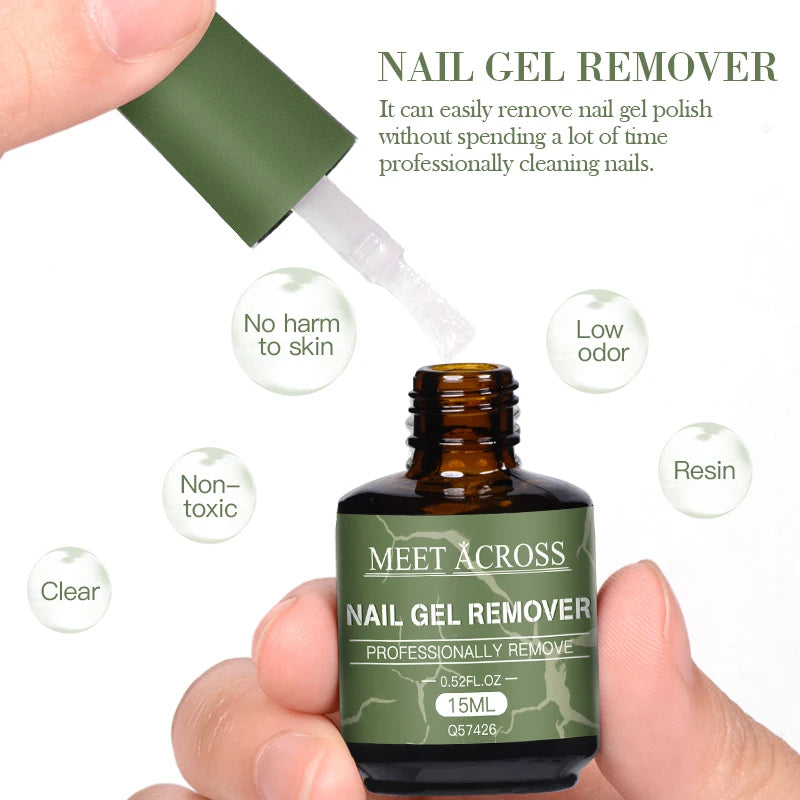 4PCS 15ML Quick Magic Gel Nail Polish Remover Professional Grade Formula for Natural Gel Nails