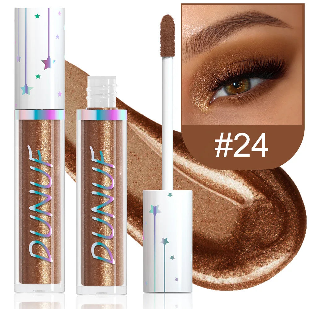 Metallic Liquid Eyeshadow Stick Brown Green Black High Gloss Pearlescent Glitter Eye Shadow Waterproof Stage Makeup Pigment