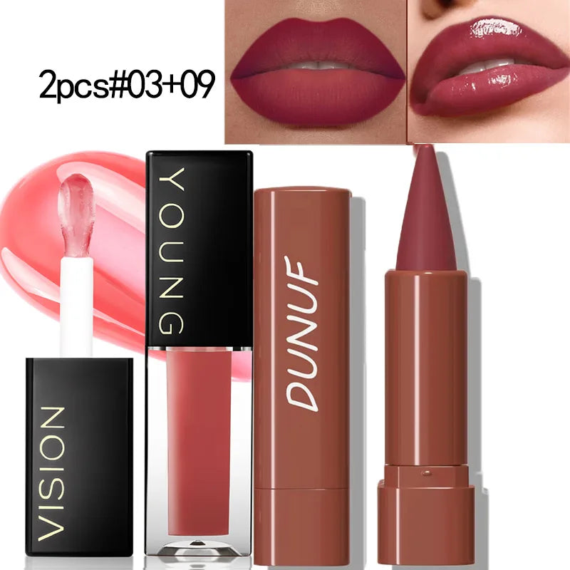 Gradient Lip Liner Pen with Matte Velvet Finish Smooth Application Lipstick for Defined and Elegant Lips
