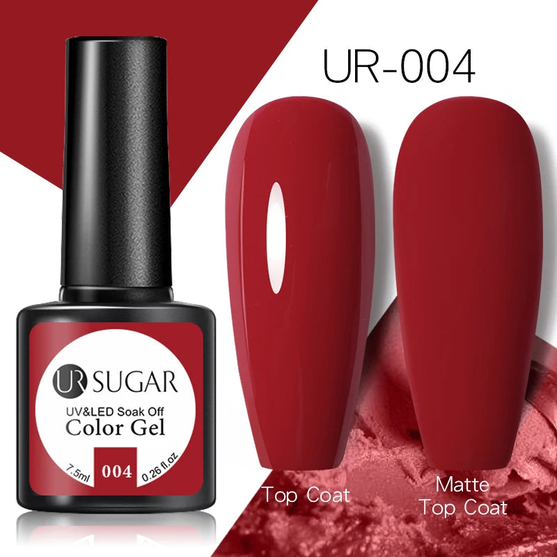 UR SUGAR 7.5ml Rose Glitter Solid Color Gel Nail Polish Jelly Nude Pink Semi Permanent DIY Nail Art UV LED Soak Off Gel
