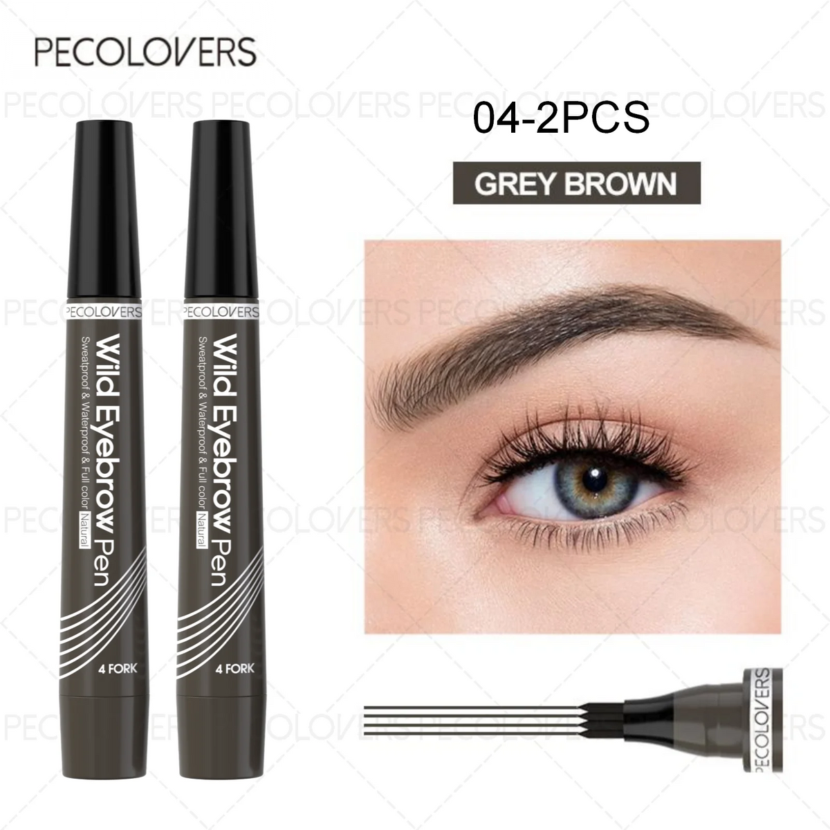 6 Colors 1pc Eyebrow Pen Waterproof 4 Split Tip Eyebrows Pen Eyebrow Tattoo Pen Waterproof Liquid Black Eyebrow Makeup Pencil