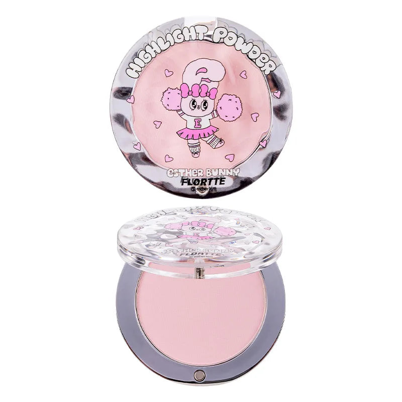 FLORTTE BUNNY Single Highlight Powder Facial Highgloss Natural Brightening Blush Cream Brightening Liftup Face 3D Stereoscopic