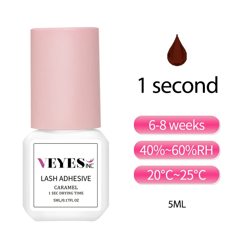 VEYES INC Eyelash Extension Glue 0.5-1 Sec Drying (0.17fl.oz / 5ml) Up to 8 Weeks Retention Adhesive Salon Use for Lash Tech