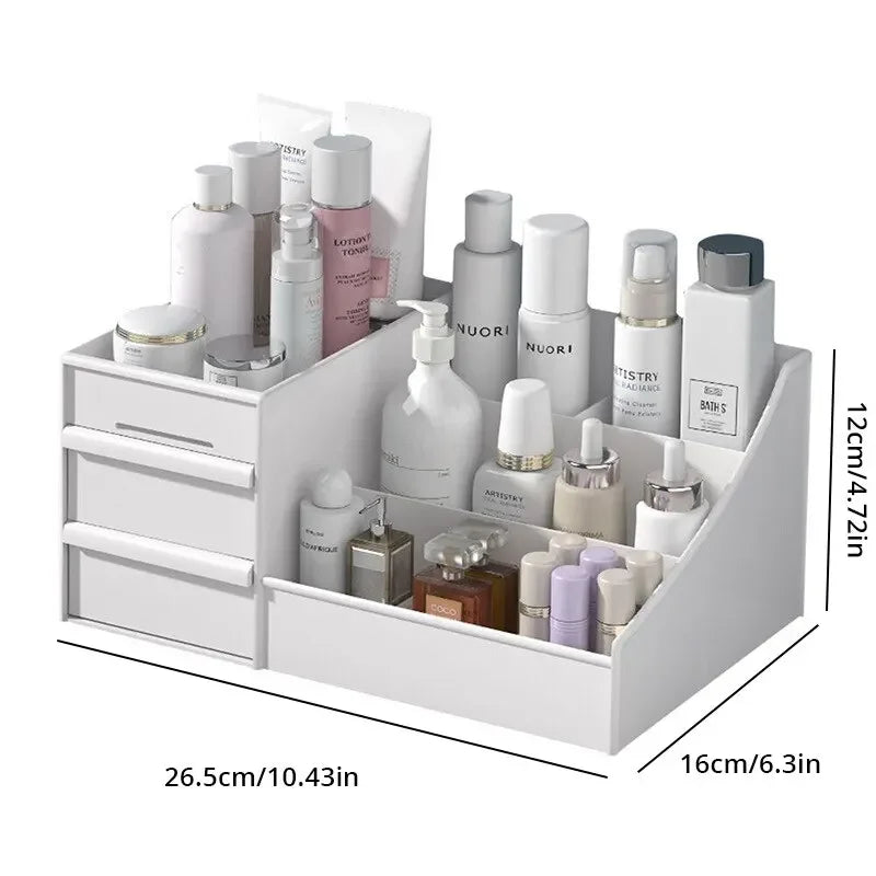 Dressing Table Organizer Makeup Storage Box Dormitory Finishing Plastic Shelf Cosmetics Skin Care Table Drawer Makeup Organizer