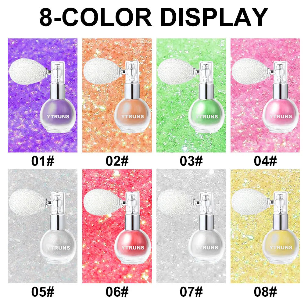 Star glitter spray, body makeup highlighter, 3D glitter powder, suitable for performance and dance party