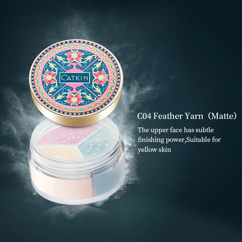 CATKIN Makeup Loose Setting Powder, Oil Control Poreless Face Powder Suitable for All Skin Tones and maintain matte and natural