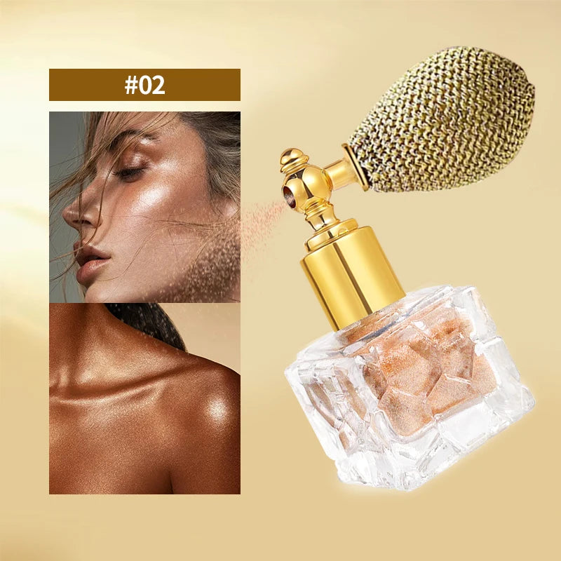 Diamond Shimmering Multi-Color Brightening Glitter Spray High Gloss Face Body Powder High Glitter Spray Powder Makeup Cosmetics