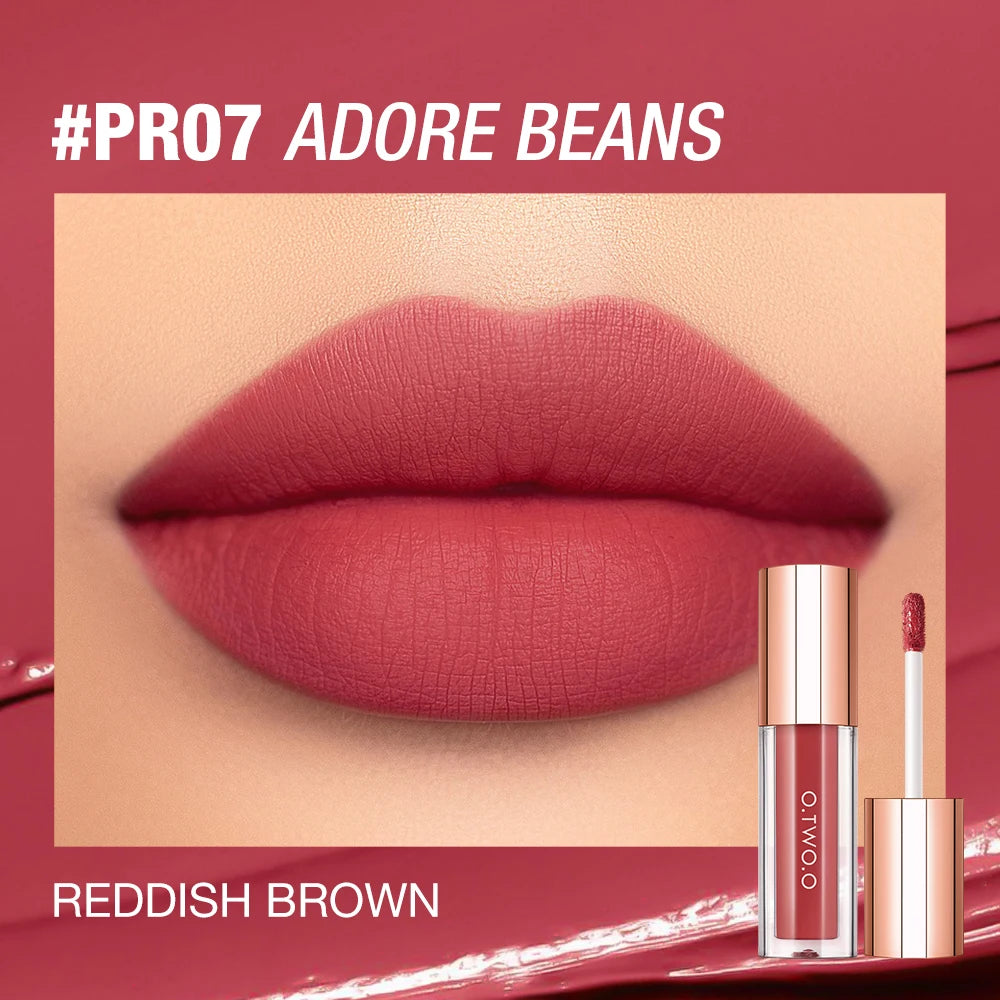 O.TWO.O Lipstick Lip Tint Matte 24H Stay Color-Locking Ultra-Lasting Waterproof Transfer-Proof Glossy Satin Lip Glaze Makeup