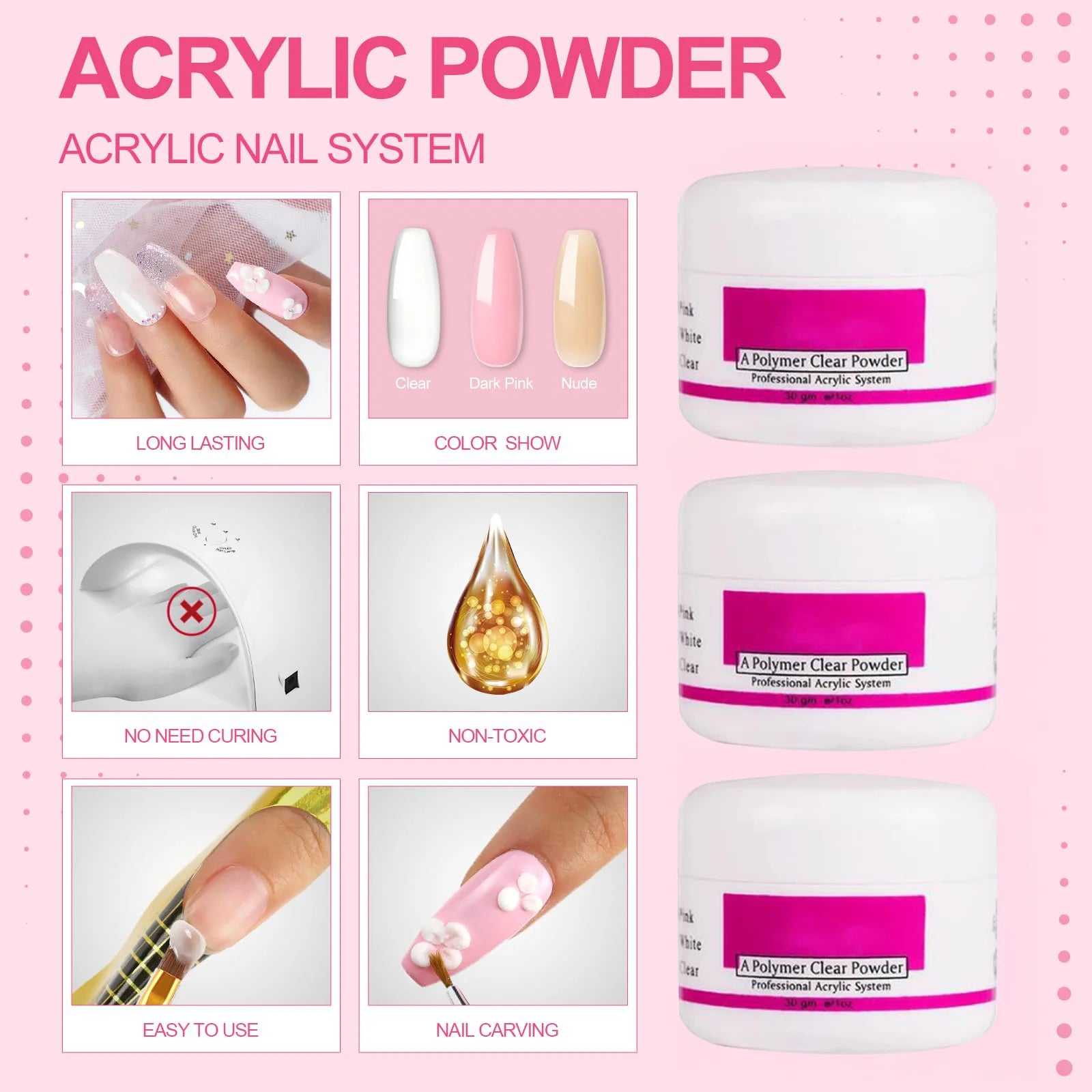 Acrylic Nail Kit for Beginners with Everything Nails Kit Acrylic Set with Drill and U V Light Professional Glitter Powder Decora