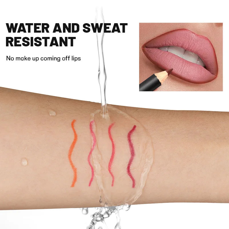 Waterproof Matte Lipliner Pencil Red Contour Tint Lipstick Long Lasting Non-stick Moisturizing Lips Makeup