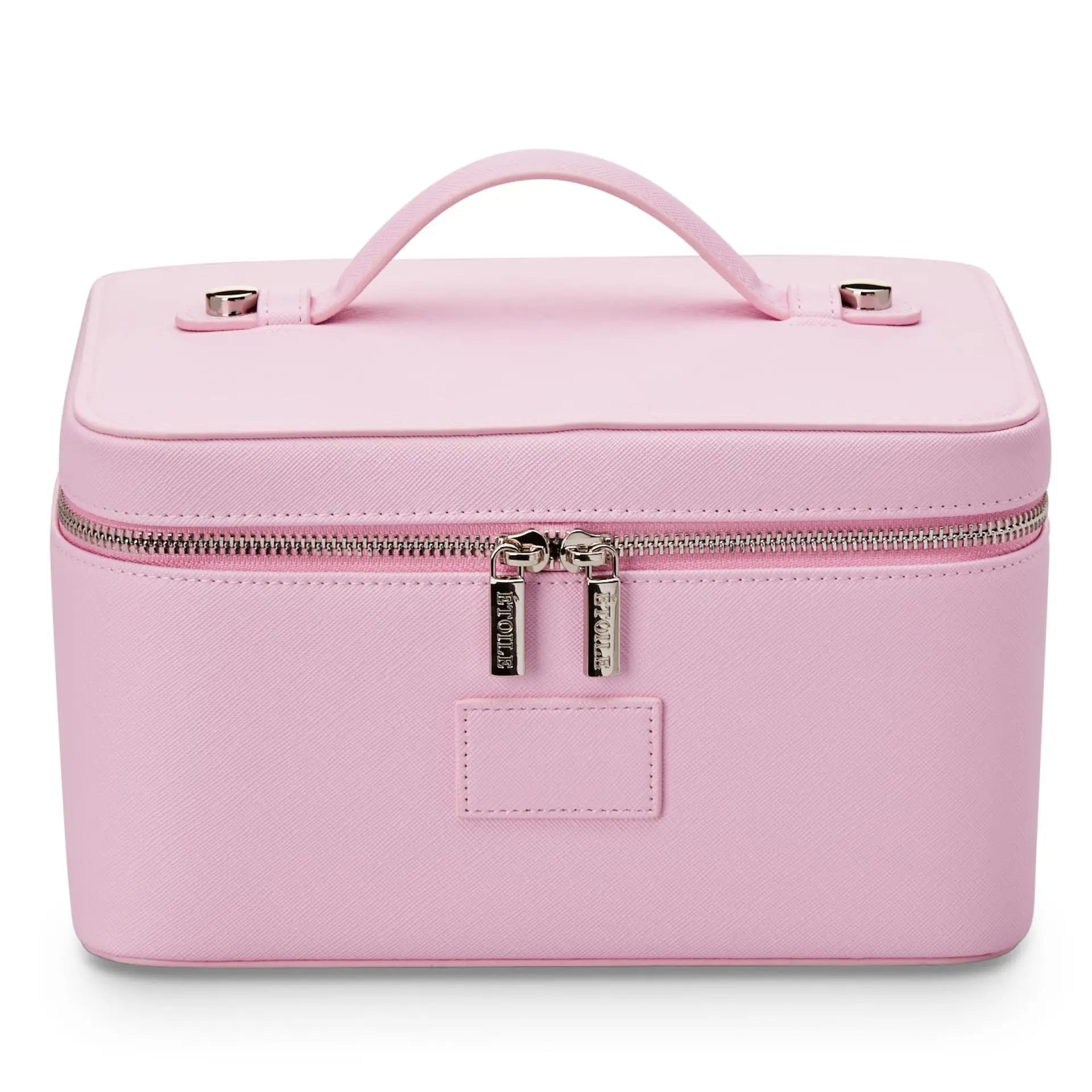 Fashion PU Handheld Makeup Bag with Compartment Large Capacity Portable Leather Makeup Pack Waterpoor Leather Cosmetic Pouch