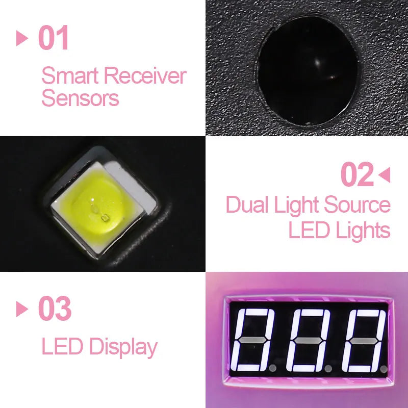 Nail Polish UV/LED Lamp 4 Timer Modes LCD Display with 57 LEDS Nails Fordrying Dryer Manicure Salon Tools for Acrylic Gel Art