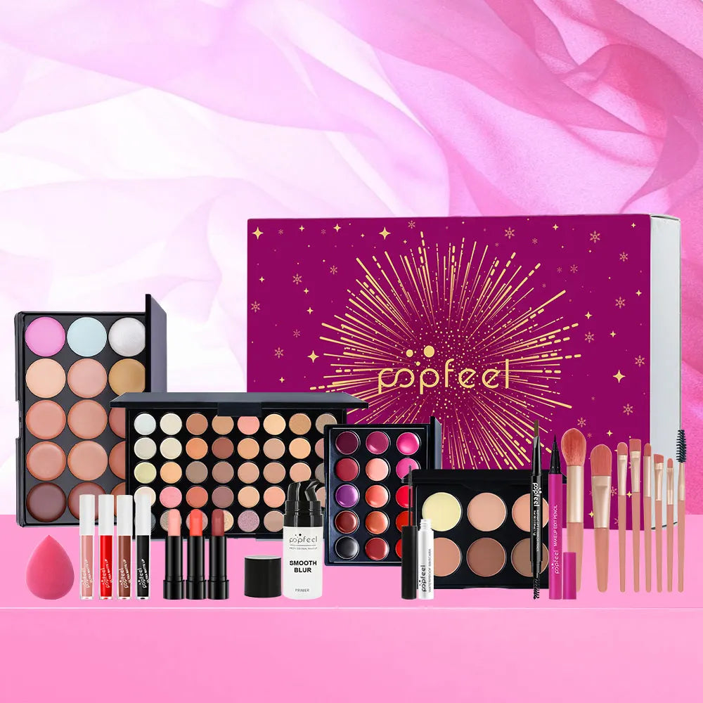POPFEELChristmas Makeup Set Gift Box - Includes Eyeshadow, Concealer, Powder - Perfect Cosmetics Set Gift for Special Occasions