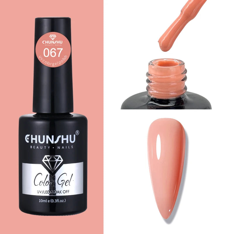 CHUNSHU 10ml Gel Nail Polish Soak Off Semi-Permanent Varnish Professional Salon UV LED Nails Art Gel No Smell All Seasons Colors