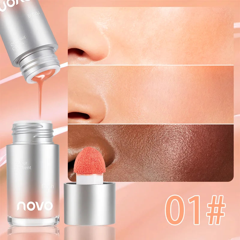 4-Color Liquid Velvet Blush, Water-Resistant & Stain-Resistant, Long-Lasting Blush For High-Pigment Color, Festive Makeup