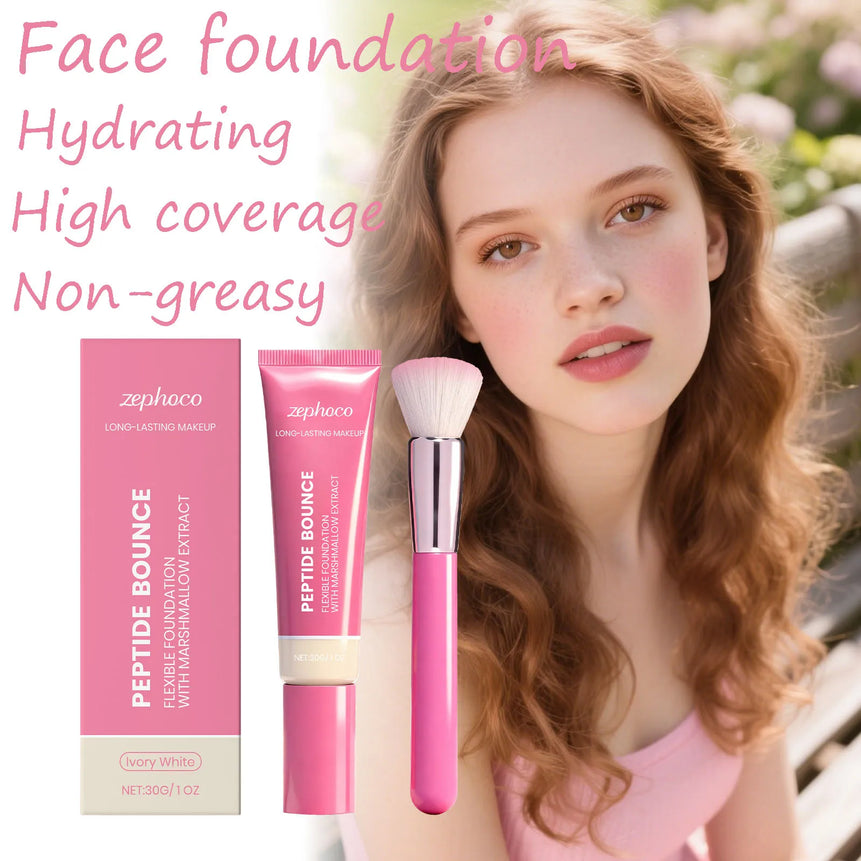 Facial Liquid Foundation Oil Control Waterproof High Coverage Moisturizing Lasting Hold Blemish Cover Base Foundation Cream
