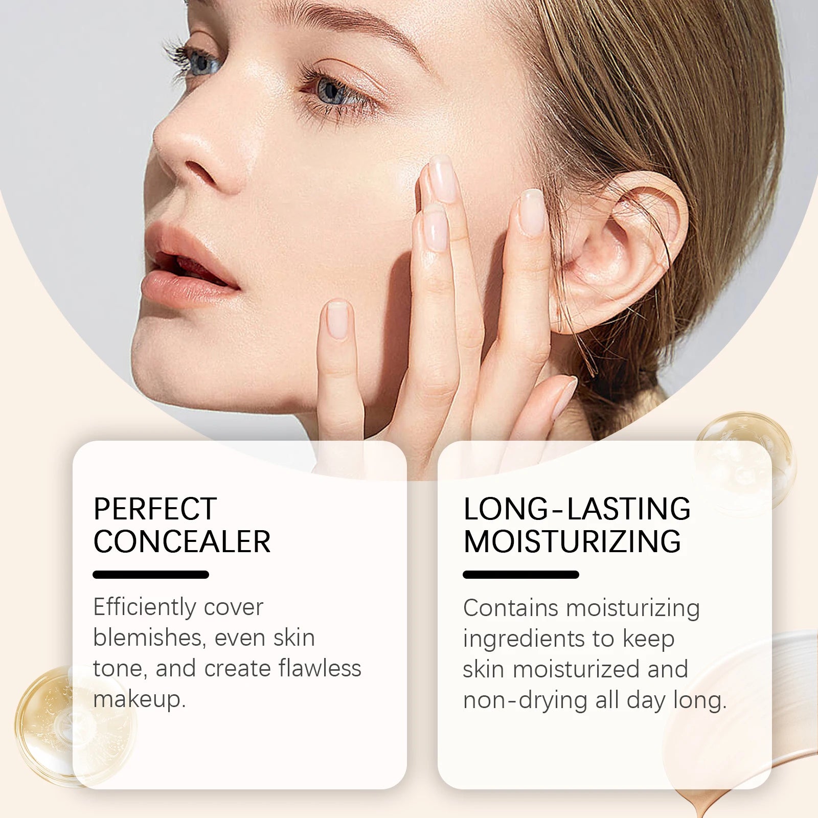 EELHOPE Face Makeup Foundation Natural Lightweight Texture Perfect Coverage Glowing Skin Tone Moisturizing Face Foundation Cream