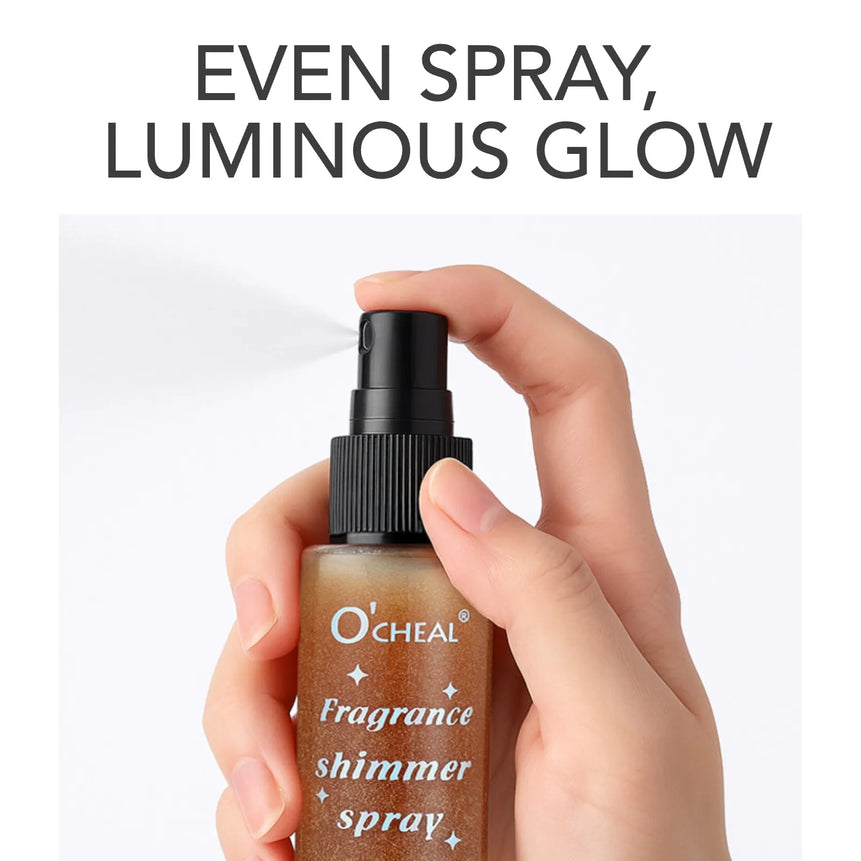 Ocheal 30ml Fragrance Shimmer Glitter Spray Shining Brightly Highlighter Powder Spray Long Lasting Body Hair Hand Neck Clothes