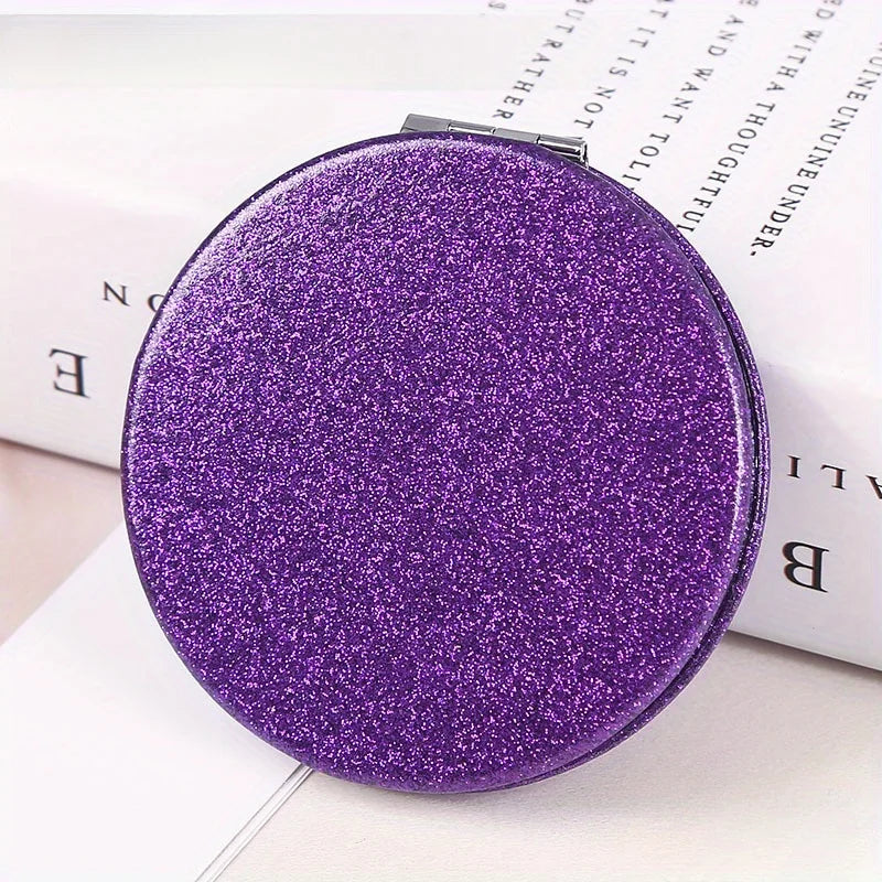 Double-sided Compact Folding Makeup Mirror for Travel - Portable, Handheld Beauty Mirror with Flash,Women's Gift, Pocket-Sized