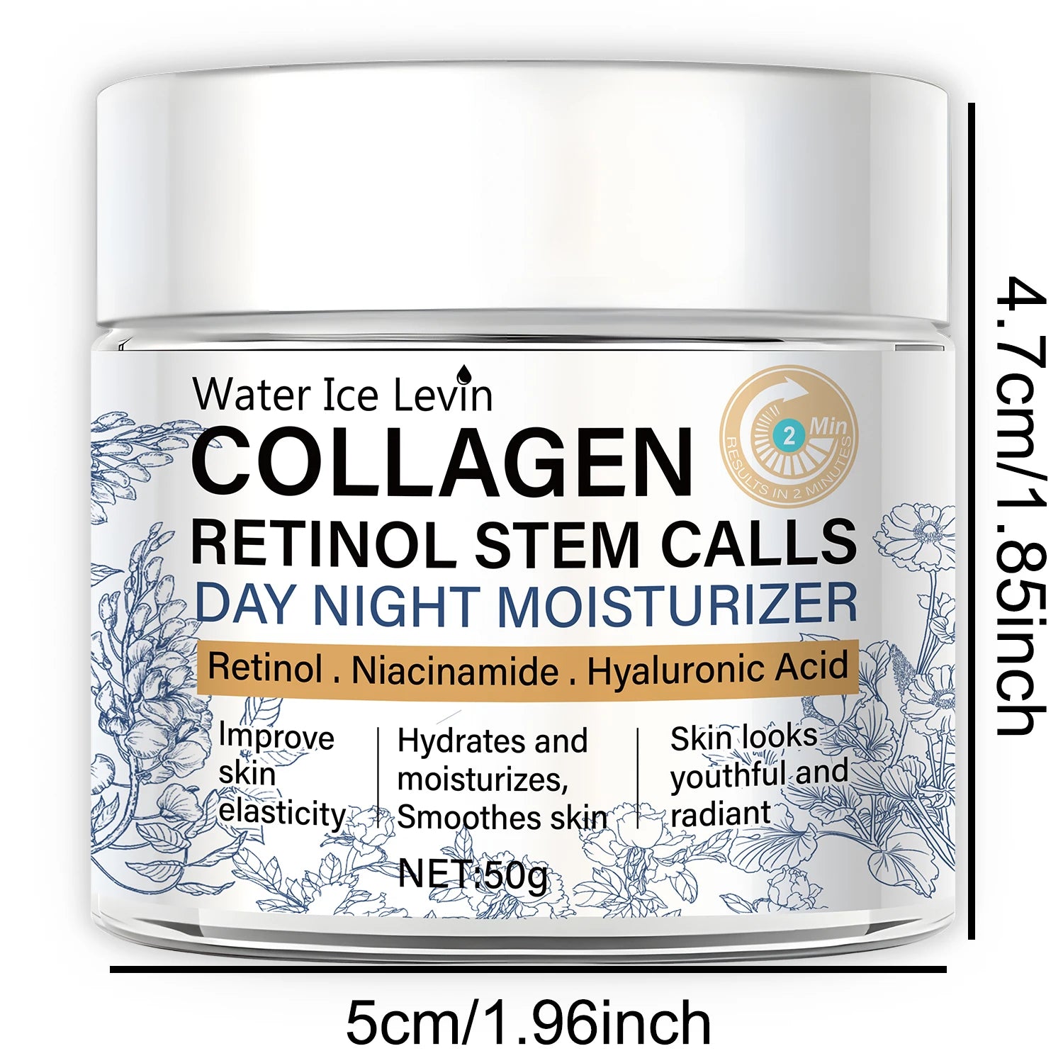 50g Collagen Retinol Dry Cell Day and Night Moisturizing Cream Retinol Nicotinamide Hyaluronic Acid Improves Skin Elasticity and Moisturizes