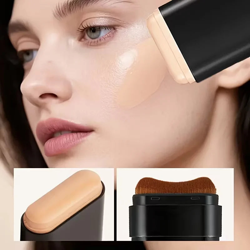 2-In-1 Concealer Foundation Stick Waterproof Sweatproof Full-Coverage Heavy-Duty Concealer Suitable For Skin Types(Dry, Oily)