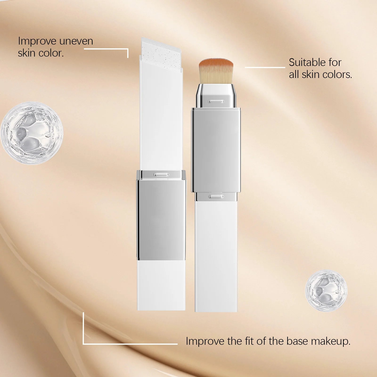 Color-changing 2-in-1 Makeup Foundation Stick Moisturizing Lightweight Brighten Matte Base Makeup Foundation Concealer Makeup