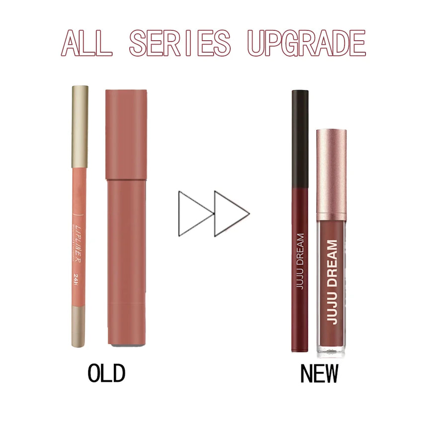 Matte Lip Liner & Lipstick Set, Waterproof Long-Lasting, Soft Matte Finish, Easy Apply, Xmas & Halloween Makeup, Unisex Safe