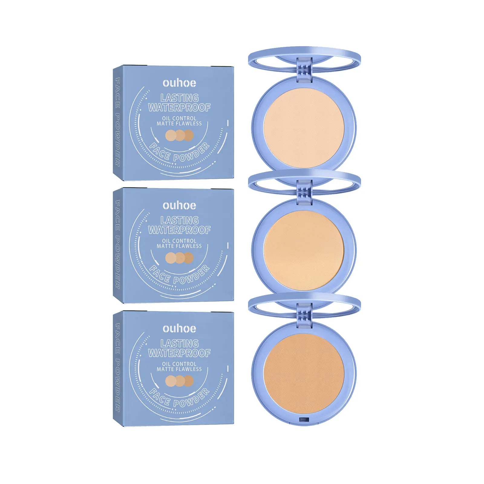 OUHUE Face Loose Powder Oil Control Invisible Pores Lasting Waterproof Natural Setting Powder Foundations Makeup Full Coverage