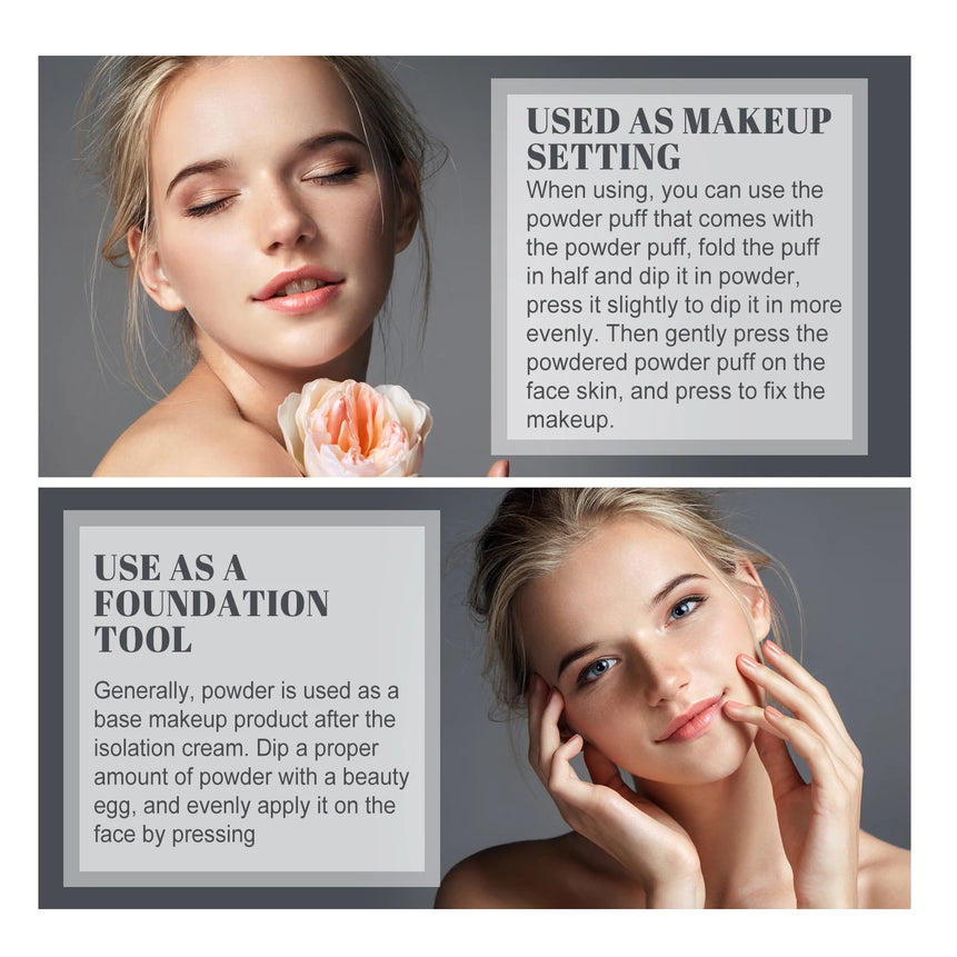 OUHUE Face Loose Powder Oil Control Invisible Pores Lasting Waterproof Natural Setting Powder Foundations Makeup Full Coverage