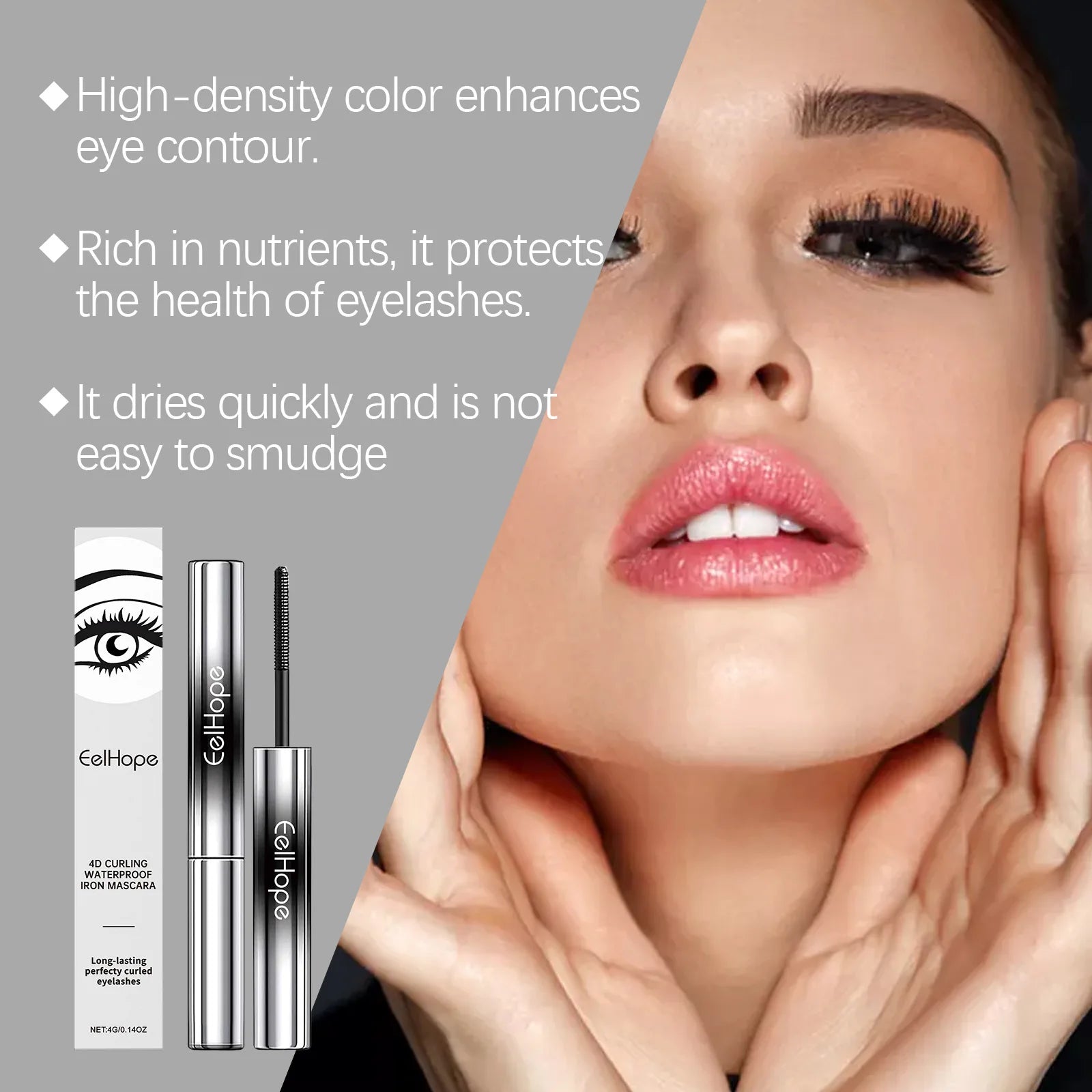 Eelhope 4g Eyelash Lengthening Mascara 4d Curly Thicken Eye Lash Long Lasting Makeup Waterproof Fast Dry Black Curling Mascara