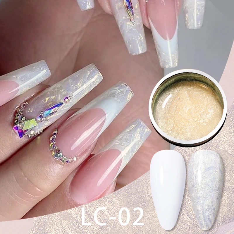 LILYCUTE 7ML Thread Shell Gel Nail Polish Shiny Glitter Apply On Color Gel Semi Permanent Manicure For Soak Off UV LED Gel